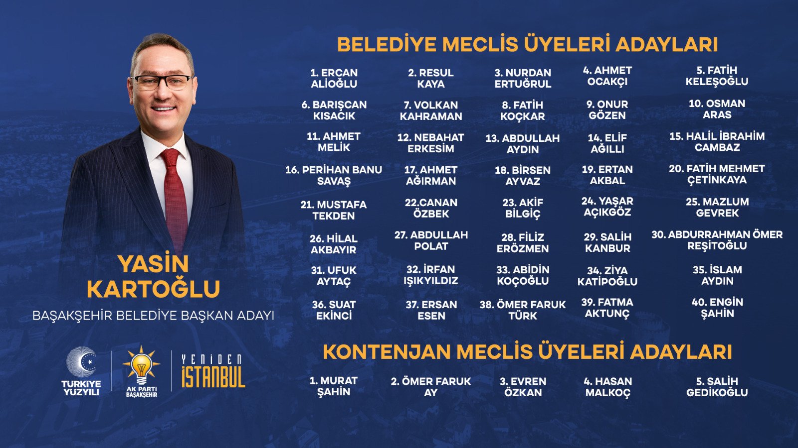 MECLİS ÜYESİ ADAY LİSTEMİZ!